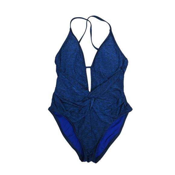 La Blanca Womens 6 Spruce It Up Twist One Piece Swimsuit Midnight Blue - Picture 2 of 11